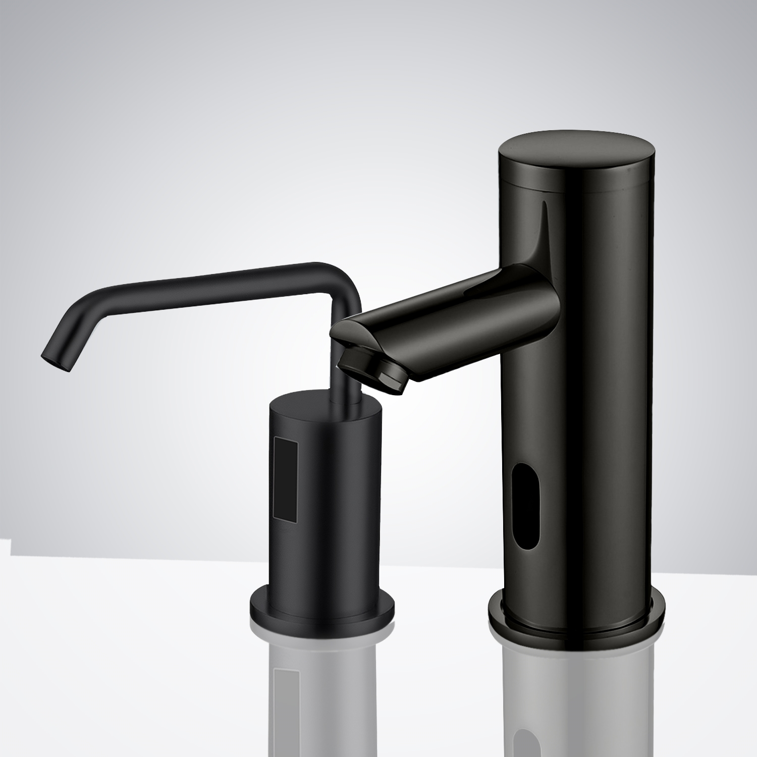 Fontana Sénart  Automatic Motion Sensor Faucet & Automatic Deck Mount Sensor Liquid Soap Dispenser for Restrooms in Oil Rubbed Bronze Finish