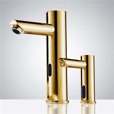 Fontana Motion Sensor Faucet & Automatic Sensor Liquid Soap Dispenser Gold