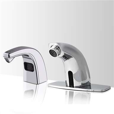 Fontana Geneva Commercial Automatic Hands Free Motion Sensor Faucet & Automatic Liquid Soap Dispenser for Restrooms in Chrome