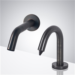 Fontana Dark Oil Rubbed Bronze Wall Mount Commercial Automatic Sensor Faucet & Automatic Soap Dispenser for Restrooms