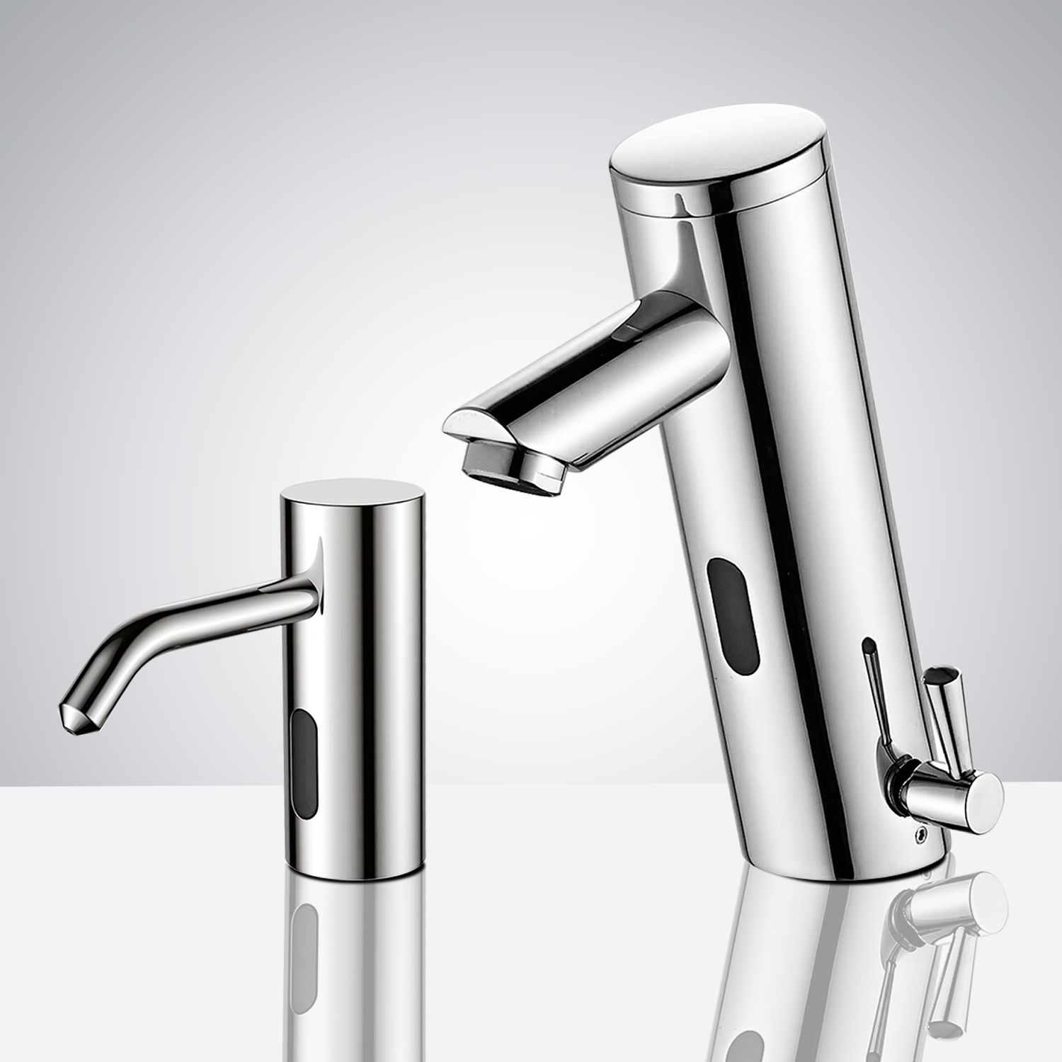 DUPLICATE Fontana Cholet Freestanding Touchless Motion Sensor Faucet & Automatic Liquid Soap Dispenser for Restrooms