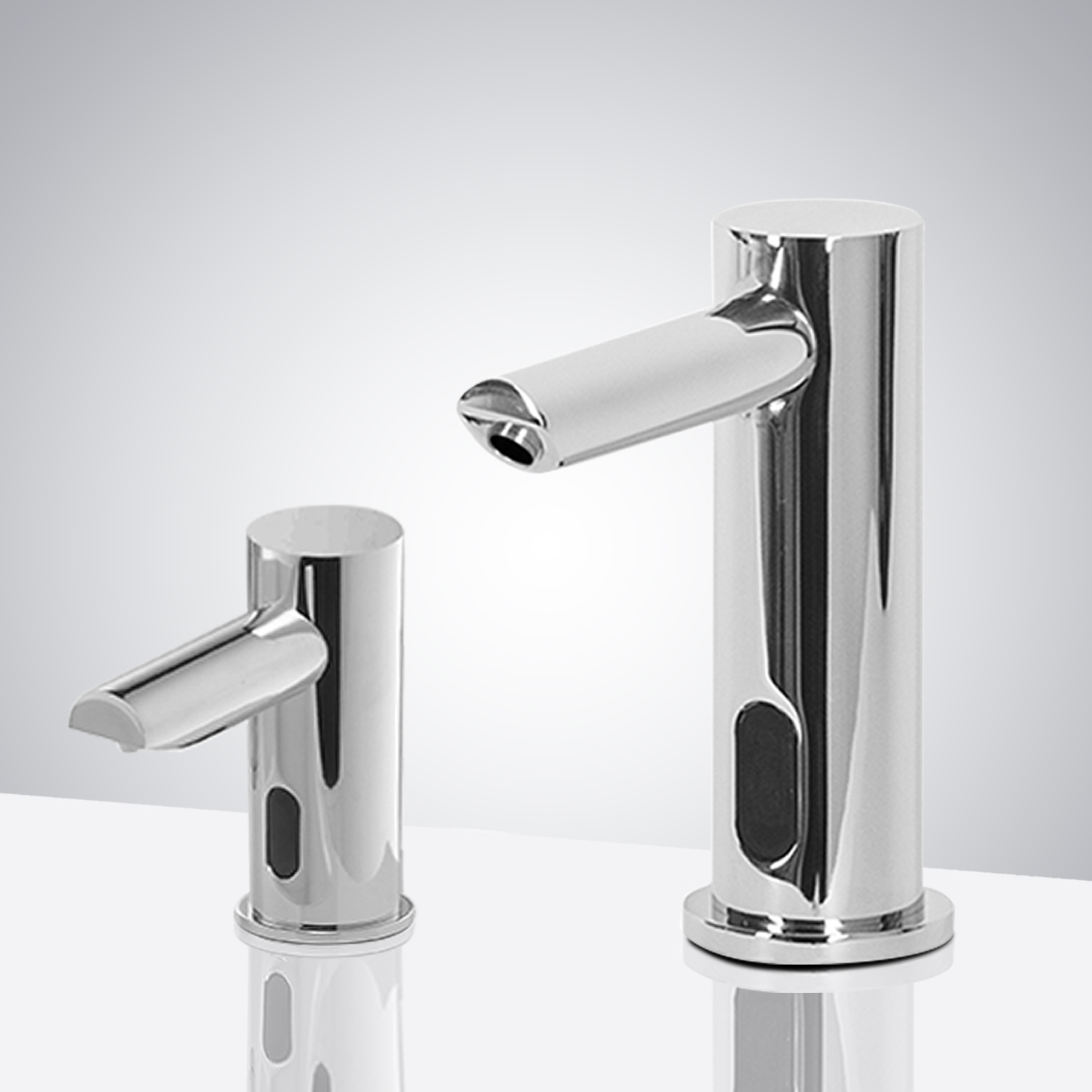 Fontana Le Havre Freestanding Chrome Motion Sensor Faucet & Automatic Liquid Soap Dispenser for Restrooms