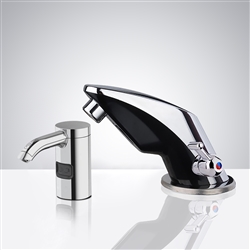 Fontana Verona Commercial Temperature Control Chrome Motion Sensor Faucet & Automatic Soap Dispenser for Restrooms