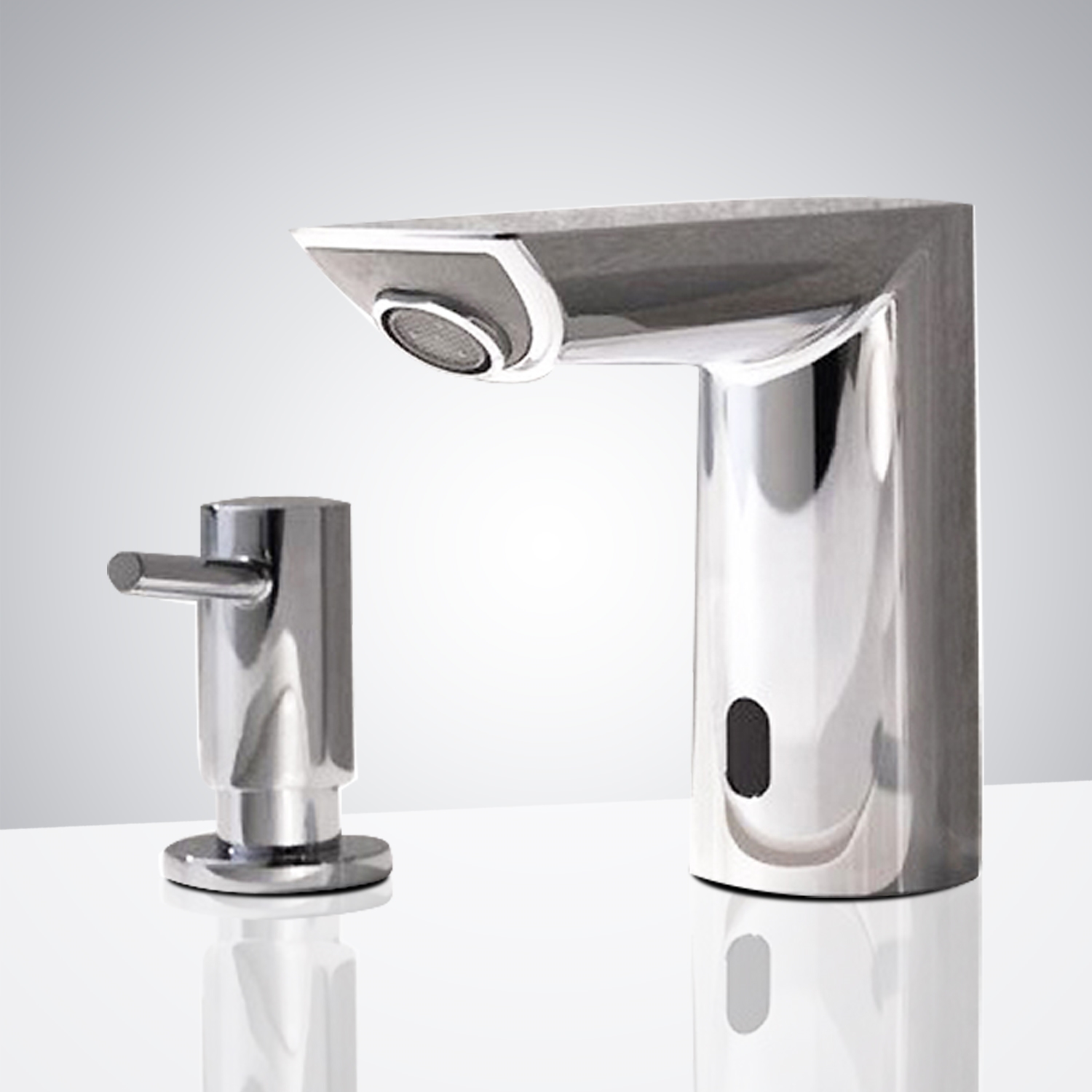 Fontana Bollnäs Digital Display Automatic Motion Sensor Faucet & Manual Soap Dispenser for Restrooms