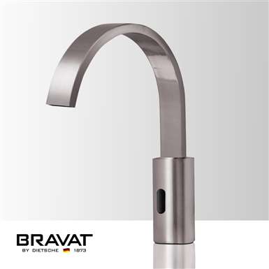 Bravat Commercial Automatic Brushed Nickel Finish Deck Mounted Motion Sensor Faucet