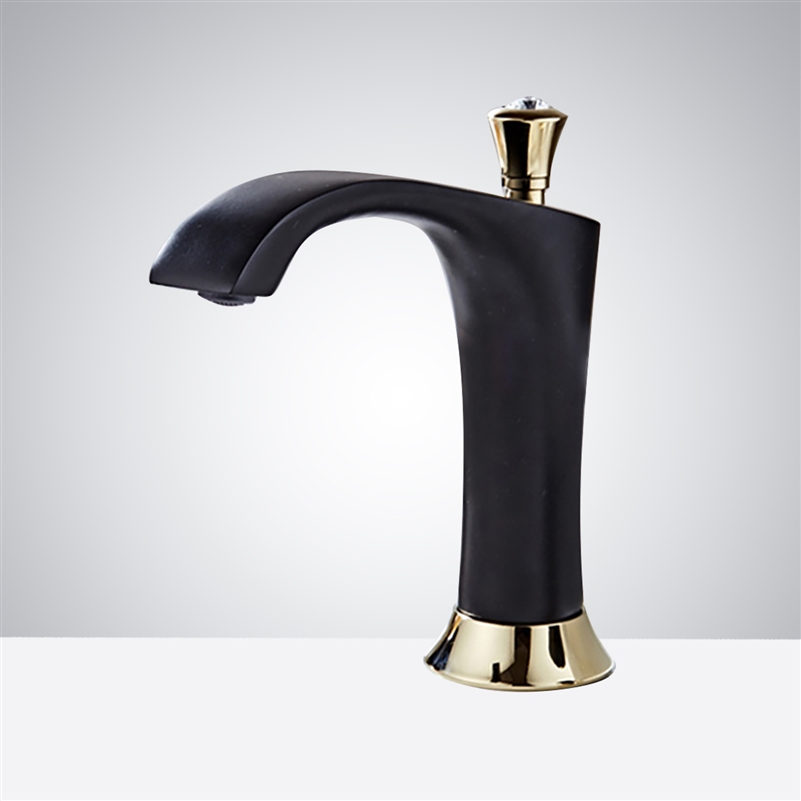 Fontana Commercial Automatic Black and Gold Sensor Faucet