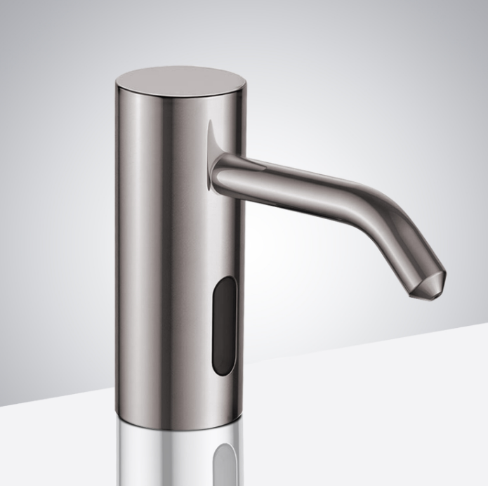 Fontana Trio Commercial Brushed Nickel Brass Deck Mount Automatic Sensor Liquid Soap Dispenser