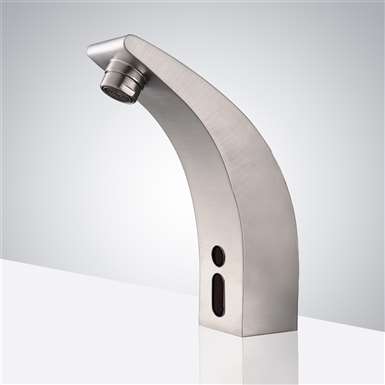 Touchless Bathroom Faucet Deck Mounted Brushed Nickel