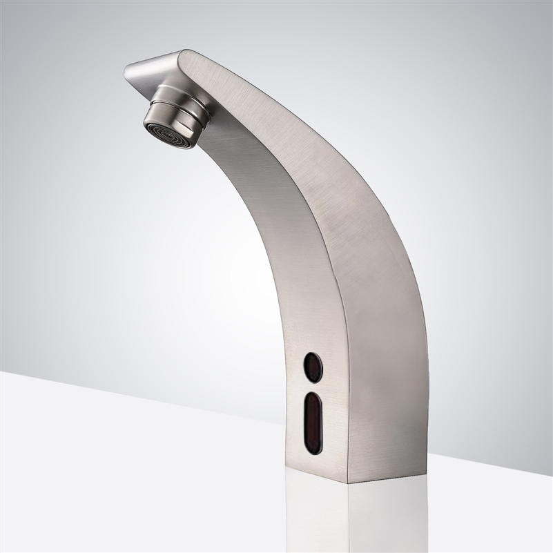 Touchless Bathroom Faucet Deck Mounted Brushed Nickel