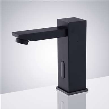 Fontana Commercial Hands Free Touchless Automatic Motion Matte Black Sensor Faucet.