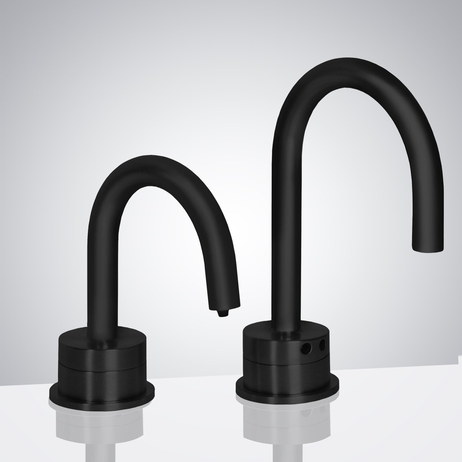 Fontana Bavaria Matte Black Motion Sensor Faucet & Deck Mount Soap Dispenser For Restrooms