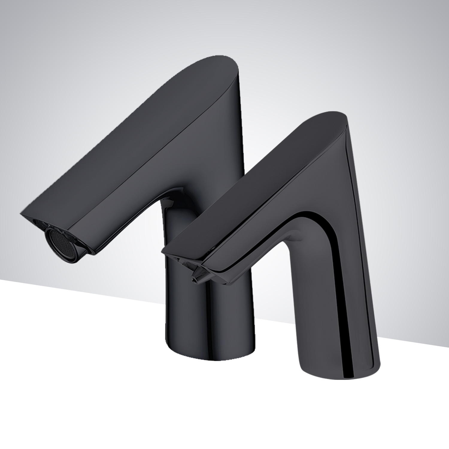 Fontana Toulouse Matte Black Automatic Motion Sensor Faucet and Deck Mount Soap Dispenser in Matte Black