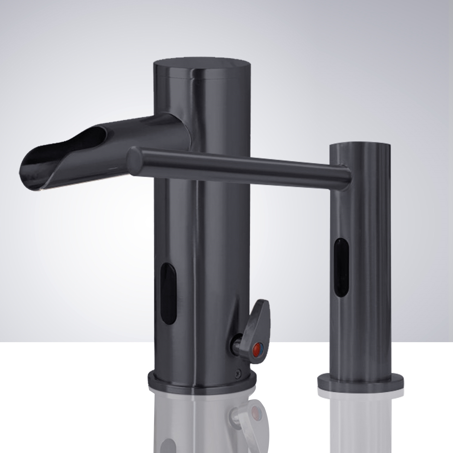 Fontana Denver Matte Black Commercial Sensor Faucet & Sensor Soap Dispenser