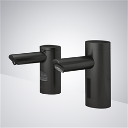 Fontana Matte Black Finish Automatic Commercial Sensor Faucet And Matching Soap Dispenser