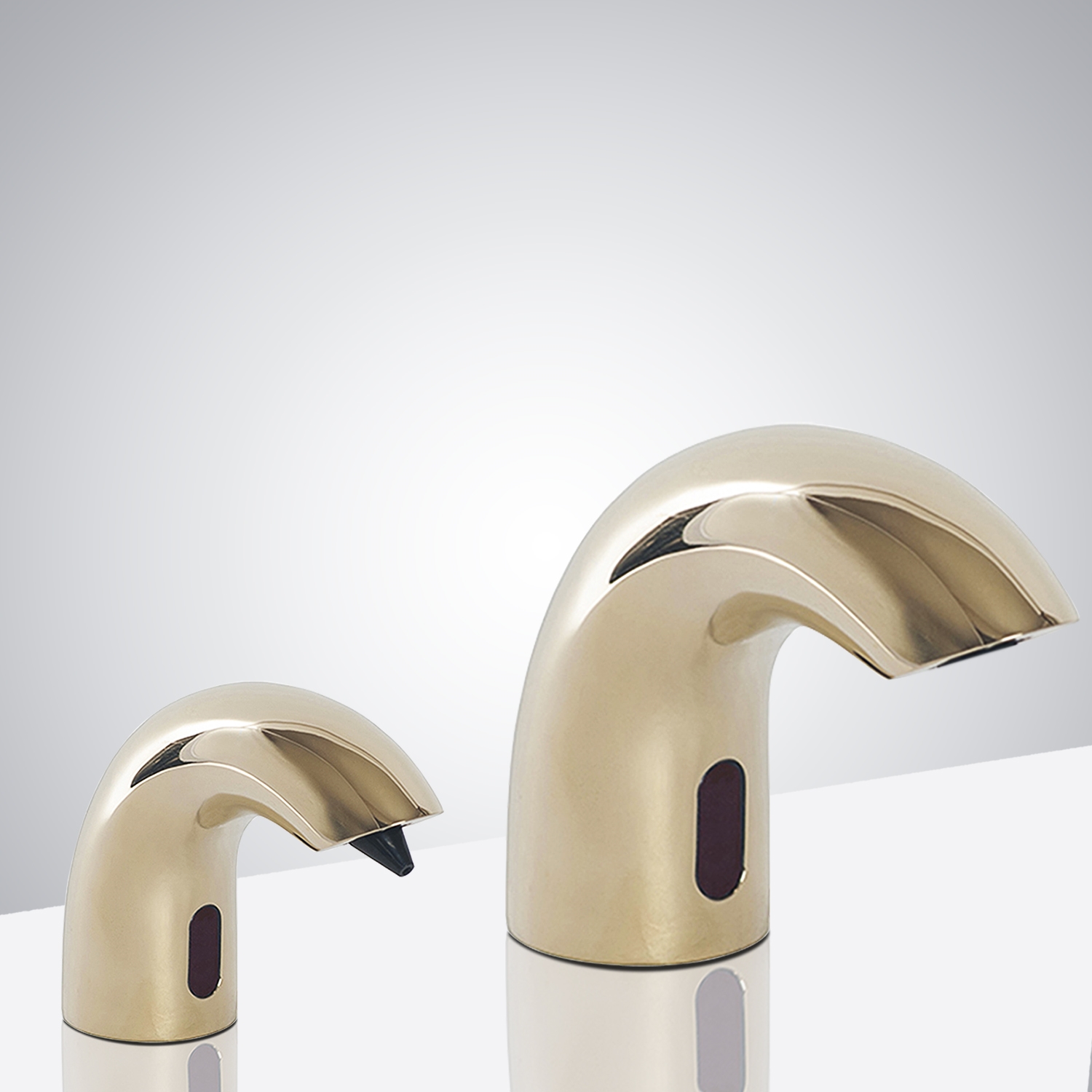 Fontana Peru Contemporary Style Shiny Gold Finish Deck Mount Dual Automatic Commercial Sensor Faucet And Soap Dispenser
