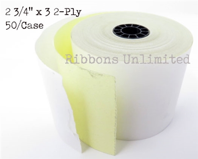 2 3/4 x 3 90 feet 2-Ply W/C Paper Rolls 50 CT