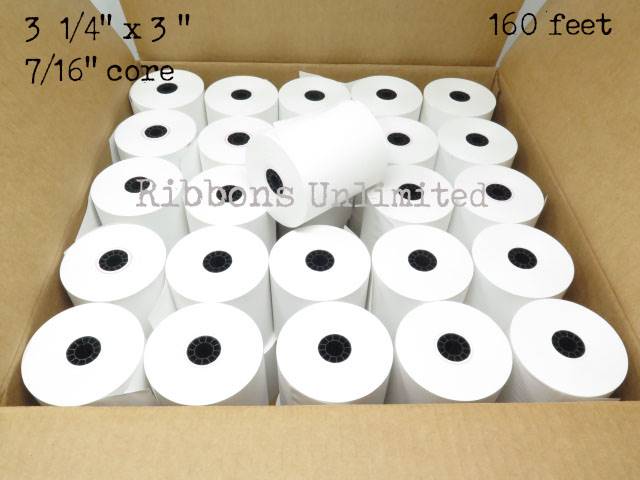 2 3/4 x 3 160 feet 1-Ply Paper Rolls 50 CT