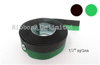 70BKGN 1/2 X13 Yds Black/Green Ribbon W/Eyelets