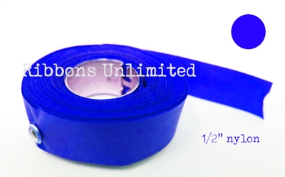 70BL 1/2 X13 Yds Blue Inked Nylon Ribbon W/Eyelets