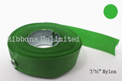 71GN 7/16 X9Yds Green Nylon Ribbon With Eyelets