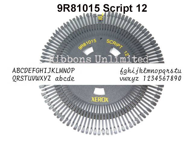 Xerox 9R81015 Script 12 Typewriter Printwheel