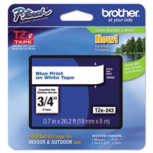 Brother TZE243 3/4 TZE 18MM Blue On White Tape
