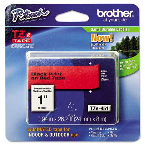 Brother TZE451 1 24MM Black On Red Tape