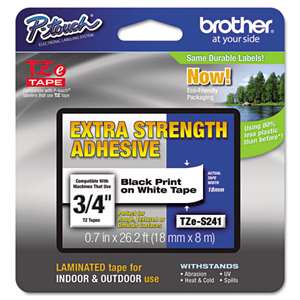 Brother TZES241 3/4 18MM Black On White Tape