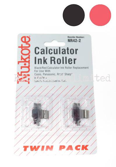 NR42 2 Nukote Black/Red Ink Rollers 2PK