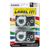 Casio 18mm 3/4 Black print on White Tape 2PK