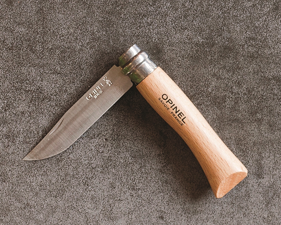 Opinel Knives No. 7 Carbon Steel Knife Beech Wood (3.06 Satin) - Blade HQ