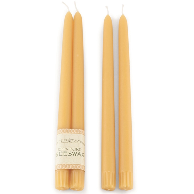 Two pairs of beeswax candles