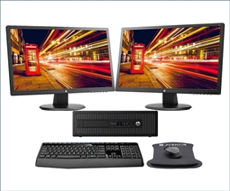 HP ProDesk 600 G1 SFF Bundle with 2 HP 24uh Monitors, Wireless Keyboard, Mouse and WiFi Special from Aventis Systems