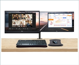 Dell P2418HZM 24 Inch FHD and P2419H FHD 24 Inch Monitor Conferencing Bundle with Dual Monitor Stand, MK270 Wireless Keyboard and Mouse, and Gel Mouse Pad