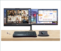 Dell P2418HZM 24 Inch FHD and P2419H FHD 24 Inch Monitor Conferencing Bundle with Jabra Talk 45 Earset, Dual Monitor Stand, MK270 Wireless Keyboard and Mouse, and Gel Mouse Pad