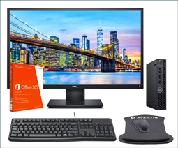 Dell Optiplex 3070 Micro PC Desktop Bundle with Dell E2420H Monitor, Office 365, Keyboard, Mouse, and Mouse Pad from Aventis Systems