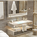 Bathselect Marble Countertop And Countertop Basin With Smart LED Storage Cabinet