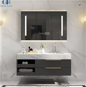 Bathselect Single Sink Modern Combination Vanity Set With marble Countertop And LED Smart Mirror