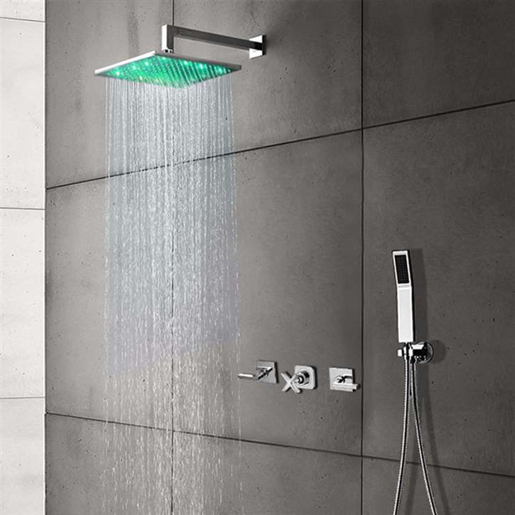 LED Color Changing Shower Head - Shower Head Sizes 8", 10" and 12"