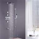 Fontana Wall Mount Thermostatic Rainfall Shower Set With 3 Body Massage Jets