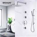 Fontana Bravat Wall Mount Thermostatic Rainfall Shower Set With 3 Body Massage Jets