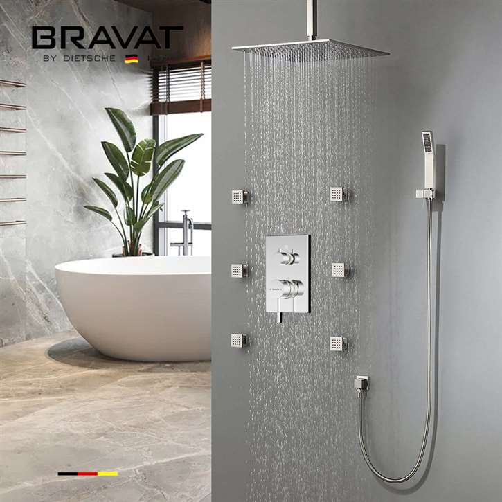 Fontana Thermostatic Rainfall Shower Set With Body Massage Jets