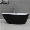 Oval Black & White Combination 63" x 30" x 23" Hotel Bathroom Bathtub