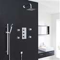 Fontana Edinburgh Chrome Finish Wall Mount Thermostatic Rainfall Shower Set With 4 Body Massage Jets