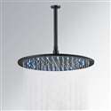 Fontana 16" Matte Black Round LED Rainfall Showerhead