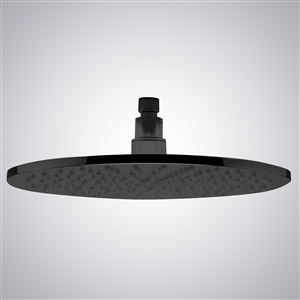 Fontana 16" Matte Black Round LED Rainfall Showerhead