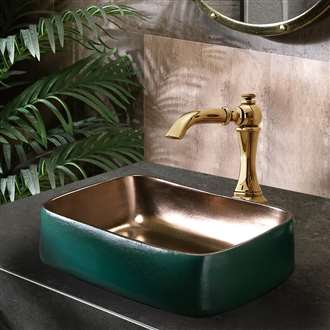 Fontana Vessel Sink and Gold Thermostatic Touchless Motion Sensor Faucet Combo