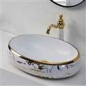 Fontana Vessel Sink and Gold Touchless Motion Sensor Faucet Combo