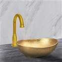 Fontana Vessel Gold Sink and Gold Royal  Touchless Motion Sensor Faucet Combo