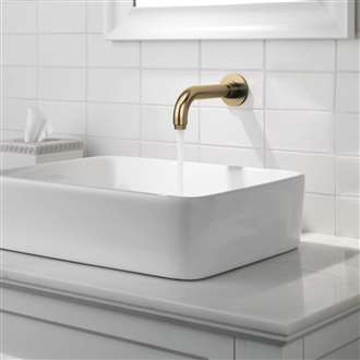 Fontana Vessel Sink and Gold  Touchless Motion Sensor Faucet Combo